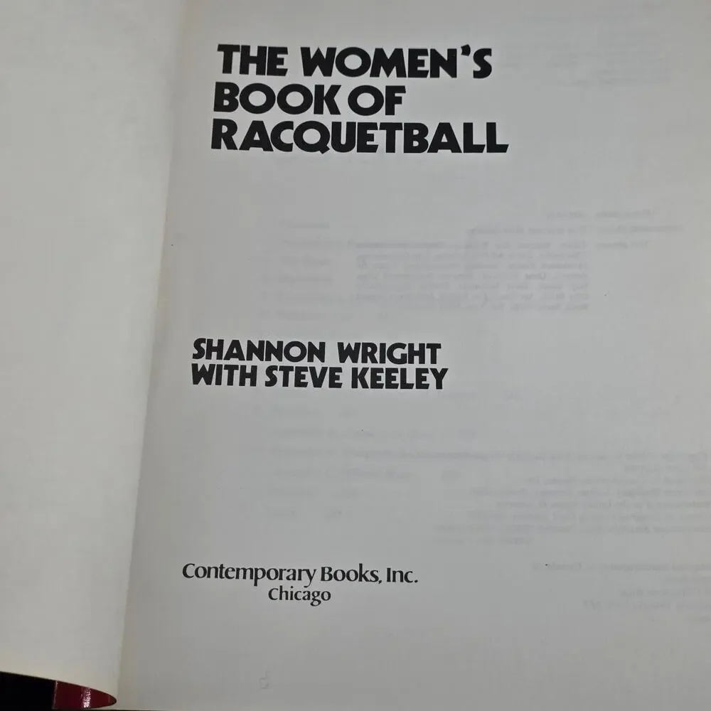 THE WOMEN'S BOOK OF RACQUETBALL SHANNON WRIGHT 1980 Illustrated Guide